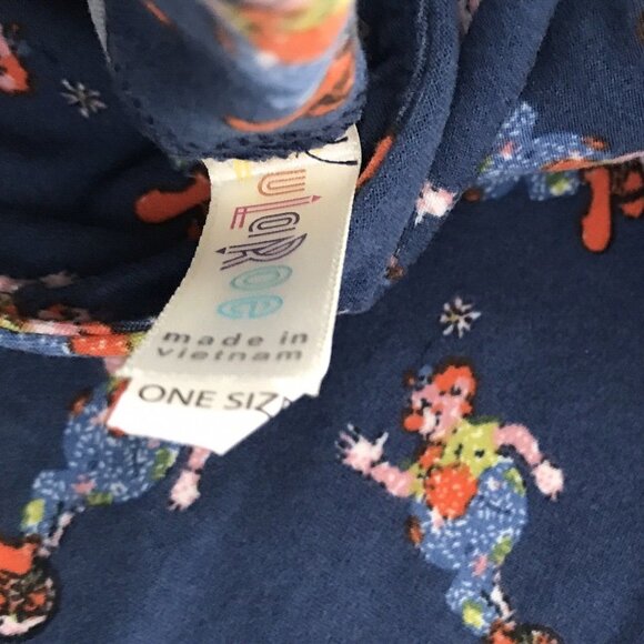 NWT LulaRoe OS Leggings Circus Clown  on Unicycle Blue LLR Woman One Size NEW - Picture 4 of 4